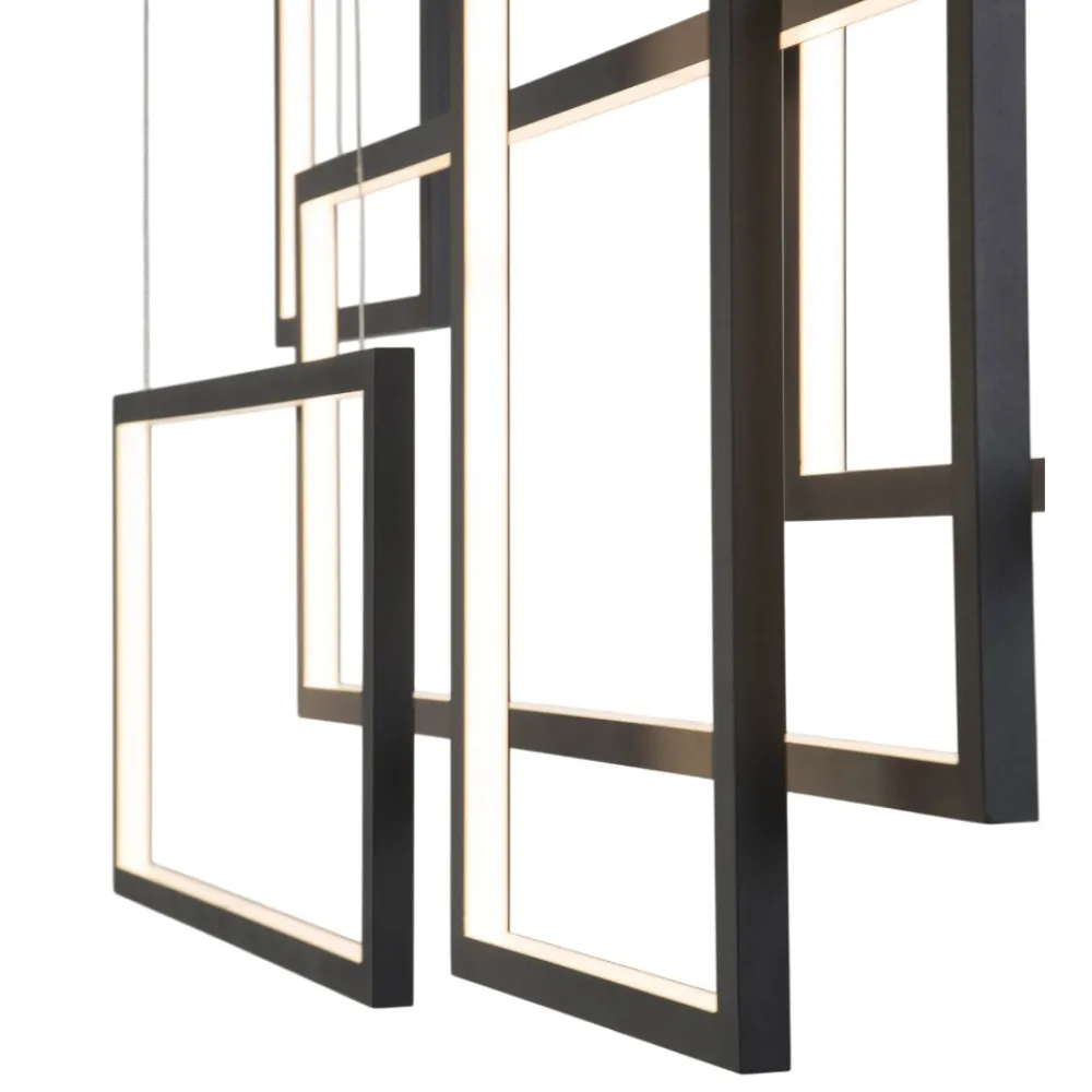 Lampadari Moderni-Selezionato da Mazzolaluce Lampadario per soggiorno moderno led dimmerabile 3000k nero design