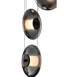 Lampadari Moderni-Selezionato da Mazzolaluce Lampadario per soggiorno moderno dischi di vetro fume a grappolo