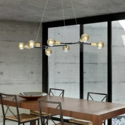 Lampadari Moderni-Selezionato da Mazzolaluce Lampadario per soggiorno nero sfere vetro oro