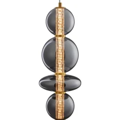 Lampadari Moderni-Selezionato da Mazzolaluce Lampadario per soggiorno oro sfere vetro fume design elegante