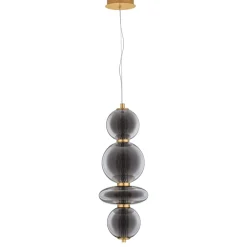 Lampadari Moderni-Selezionato da Mazzolaluce Lampadario per soggiorno oro sfere vetro fume design elegante