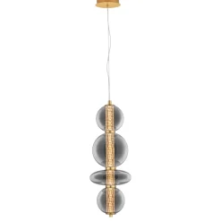 Lampadari Moderni-Selezionato da Mazzolaluce Lampadario per soggiorno oro sfere vetro fume design elegante