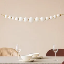 Lampadari Moderni-Selezionato da Mazzolaluce Lampadario per soggiorno perle di vetro oro led 32w 3000k dimmerabile