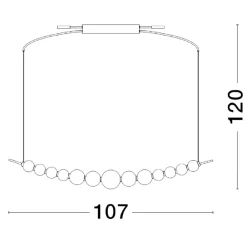 Lampadari Moderni-Selezionato da Mazzolaluce Lampadario per soggiorno perle di vetro oro led 32w 3000k dimmerabile