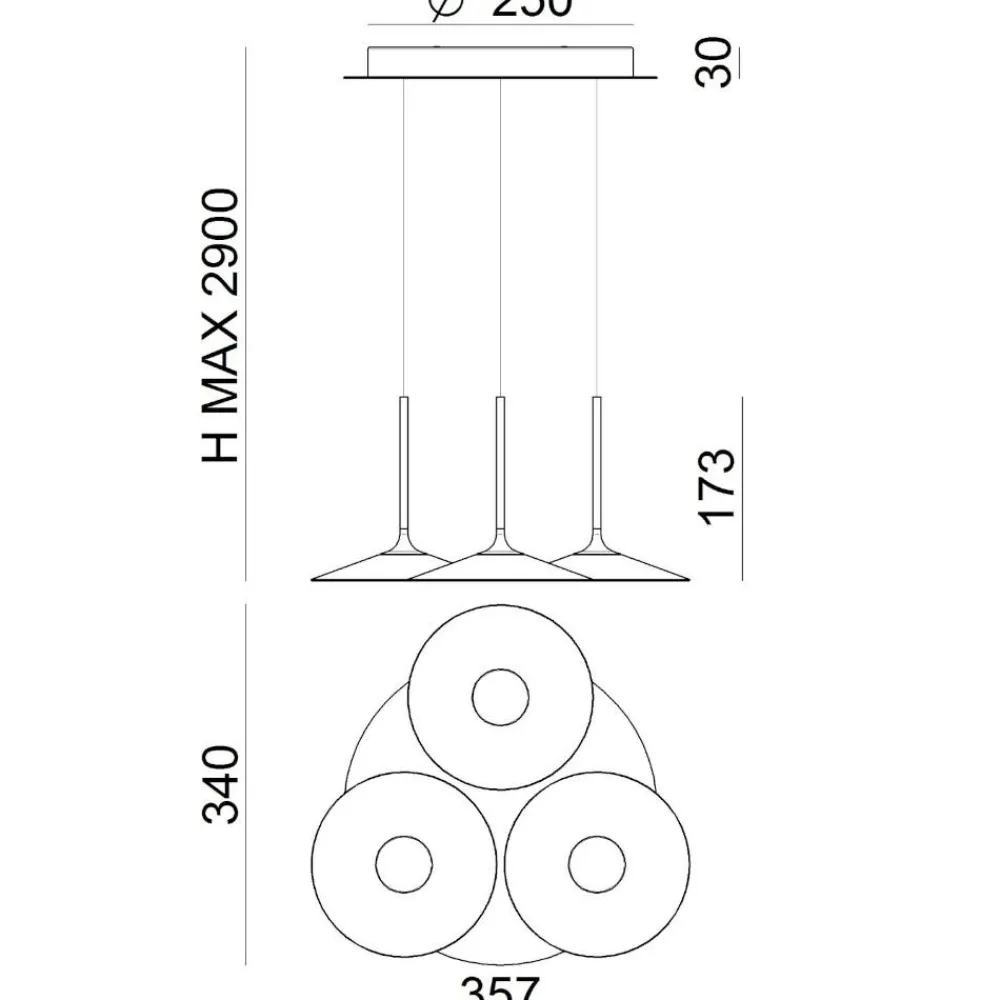 Lampadari Moderni-Linea Light Lampadario per soggiorno poe p3 terracotta led 19w 3000k