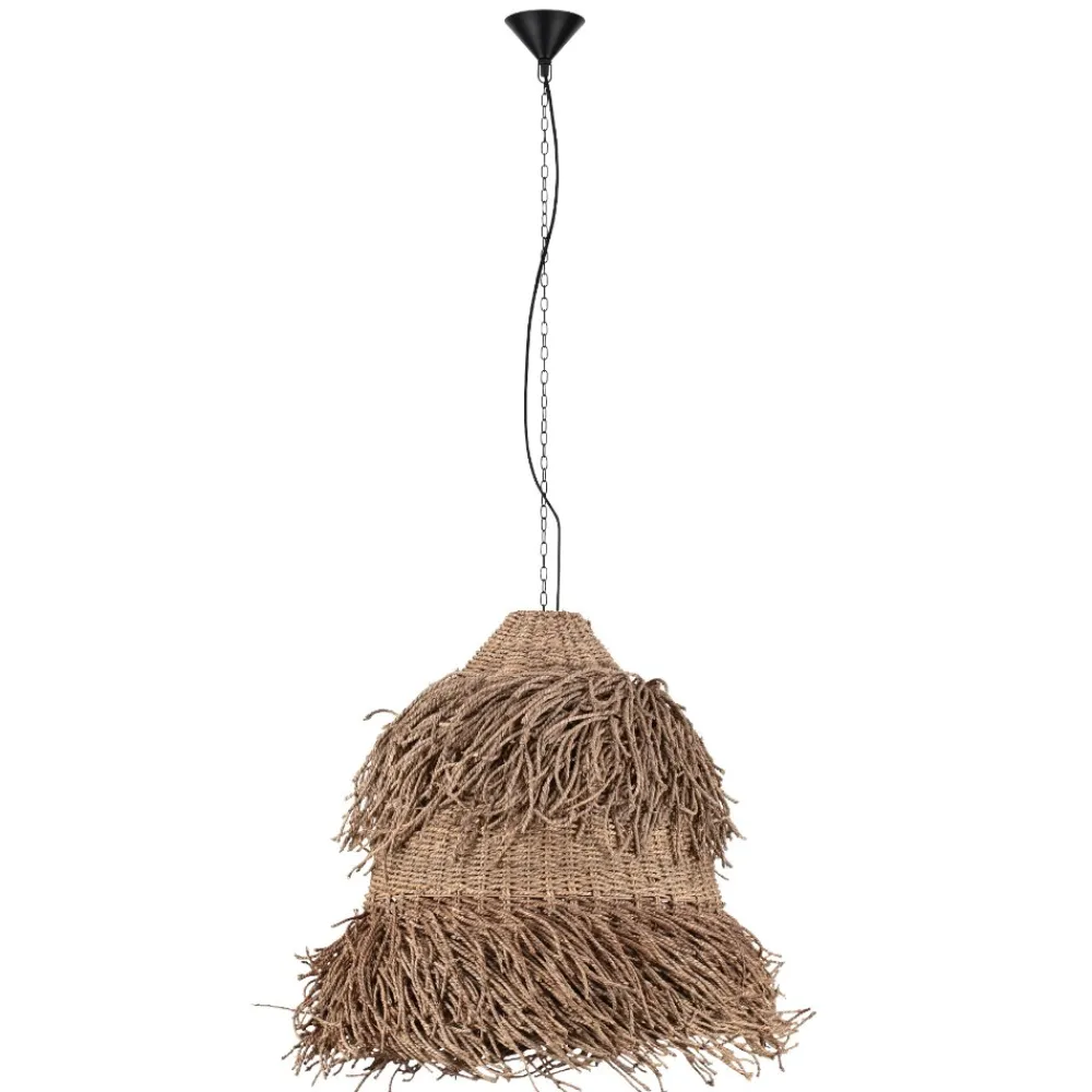 Lampadari Moderni-Selezionato da Mazzolaluce Lampadario per soggiorno rattan e alga marina 80 cm