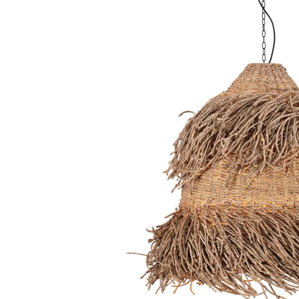 Lampadari Moderni-Selezionato da Mazzolaluce Lampadario per soggiorno rattan e alga marina 80 cm