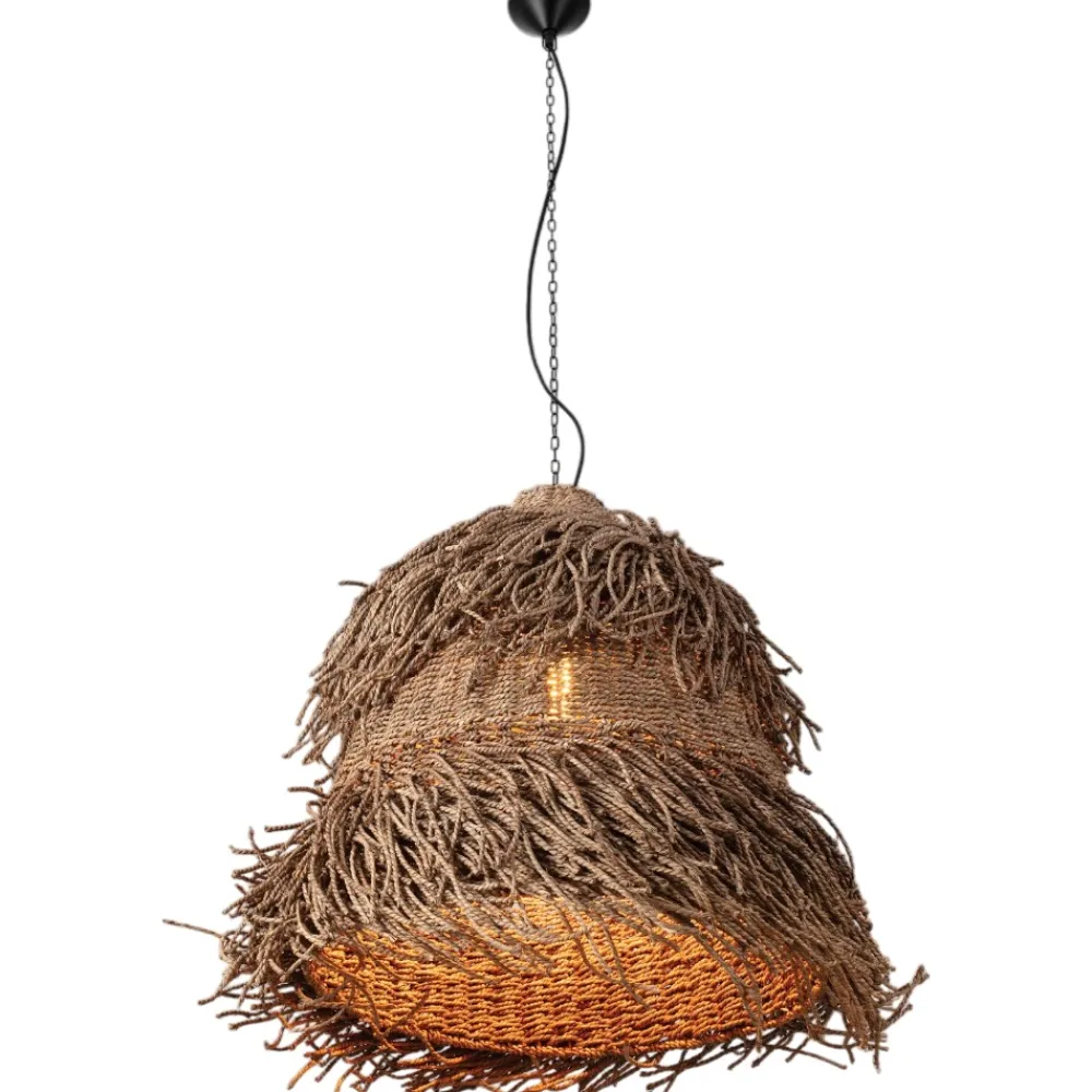 Lampadari Moderni-Selezionato da Mazzolaluce Lampadario per soggiorno rattan e alga marina 80 cm
