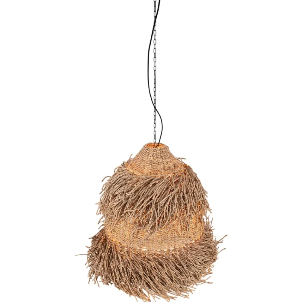 Lampadari Moderni-Selezionato da Mazzolaluce Lampadario per soggiorno rattan e alga marina 80 cm
