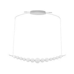 Lampadari Moderni-Selezionato da Mazzolaluce Lampadario per soggiorno sfere vetro bianco opaco led dimmerabile 3000k