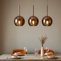 Lampadari Moderni-Top Light Lampadario per soggiorno sfere vetro rame