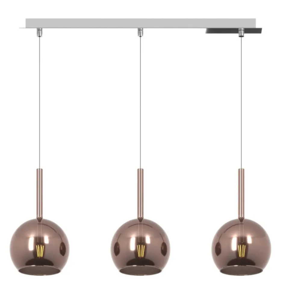 Lampadari Moderni-Top Light Lampadario per soggiorno sfere vetro rame