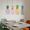 Lampadari Moderni-Selezionato da Mazzolaluce Lampadario per soggiorno 4 vetri multicolore led 32w 3000k