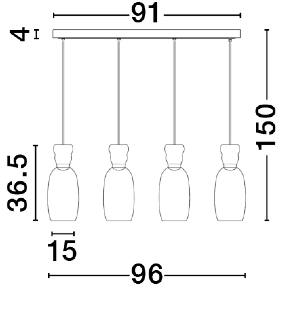 Lampadari Moderni-Selezionato da Mazzolaluce Lampadario per soggiorno 4 vetri multicolore led 32w 3000k