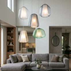 Lampadari Moderni-Top Light Lampadario per soggiorno vetri multicolor