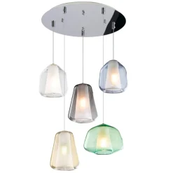 Lampadari Moderni-Top Light Lampadario per soggiorno vetri multicolor