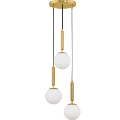 Lampadario Camera Da Letto-Selezionato da Mazzolaluce Lampadario per stanza da letto oro 3 luci sfere a grappolo