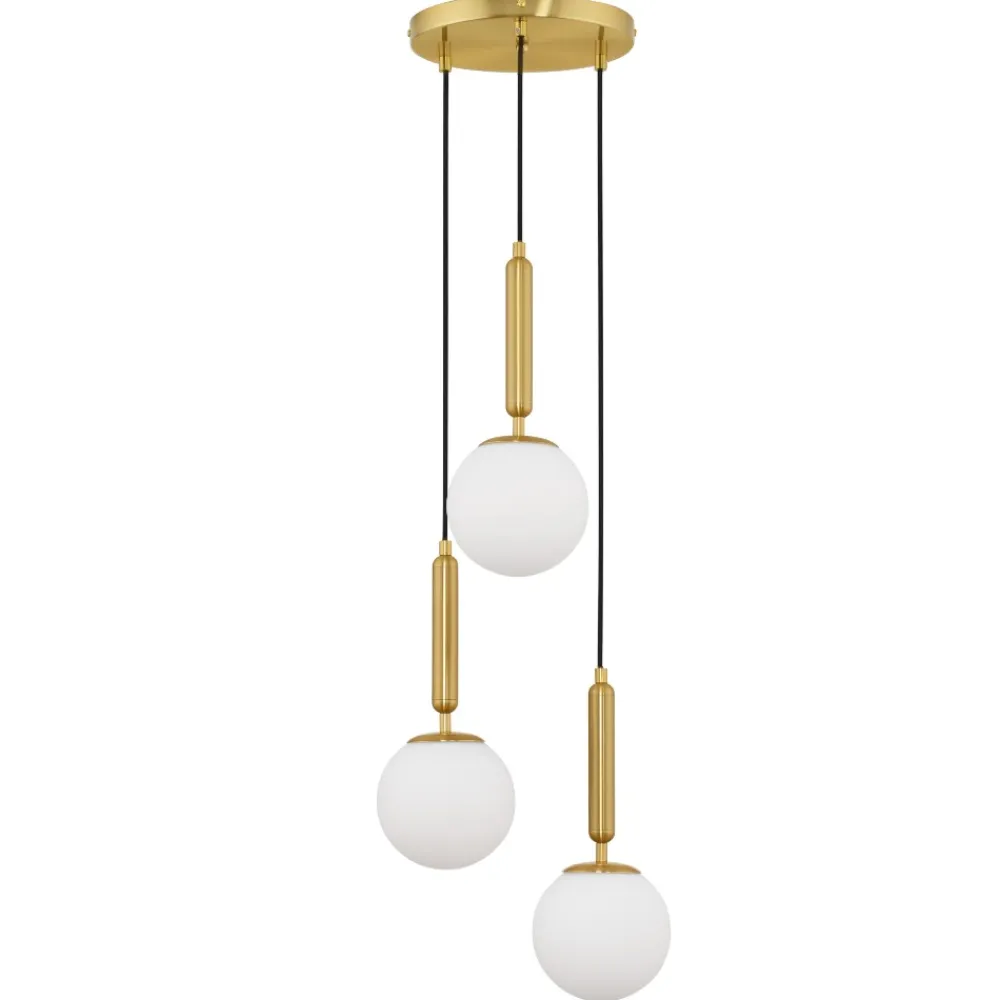 Lampadario Camera Da Letto-Selezionato da Mazzolaluce Lampadario per stanza da letto oro 3 luci sfere a grappolo