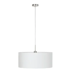 Lampadario Camera Da Letto-Eglo Lampadario per stanza da letto cilindro tessuto bianco pasteri