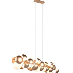 Lampadari Cucina-Selezionato da Mazzolaluce Lampadario per tavolo cucina moderna oro sfere vetro bianco