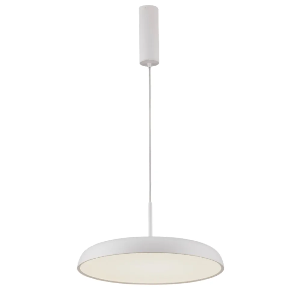Lampadari Cucina-Selezionato da Mazzolaluce Lampadario per tavolo cucina disco bianco led 40w dimmerabile 3000k