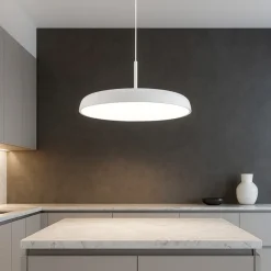 Lampadari Cucina-Selezionato da Mazzolaluce Lampadario per tavolo cucina disco bianco led 40w dimmerabile 3000k