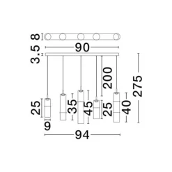 Lampadari Cucina-Selezionato da Mazzolaluce Lampadario per tavolo cucina cilindri vetro moka design