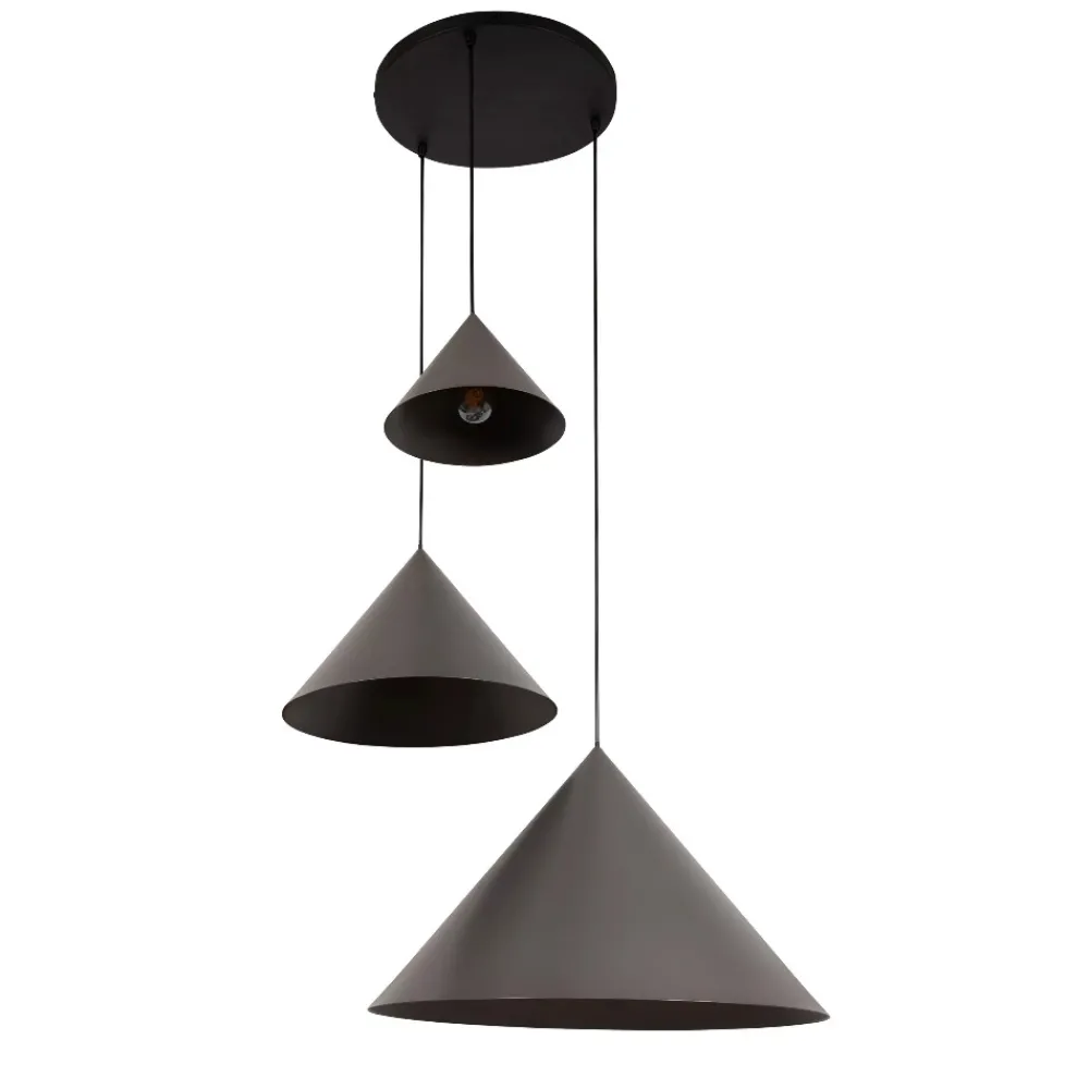 Lampadari Cucina-Selezionato da Mazzolaluce Lampadario per tavolo da cucina grigo pendenti a cono