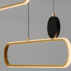 Lampadari Cucina-Selezionato da Mazzolaluce Lampadario per tavolo da cucina led 3200k colore oro geometrico