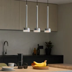 Lampadari Cucina-Selezionato da Mazzolaluce Lampadario per tavolo da cucina nero vetri trasparenti
