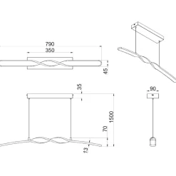 Lampadari Cucina-Selezionato da Mazzolaluce Lampadario per tavolo da cucina nero led 18w 3000k
