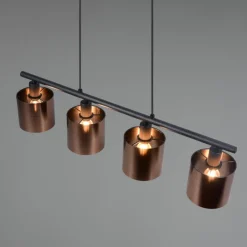Lampadari Cucina-Selezionato da Mazzolaluce Lampadario per tavolo da cucina bronzo paralumi in vetro