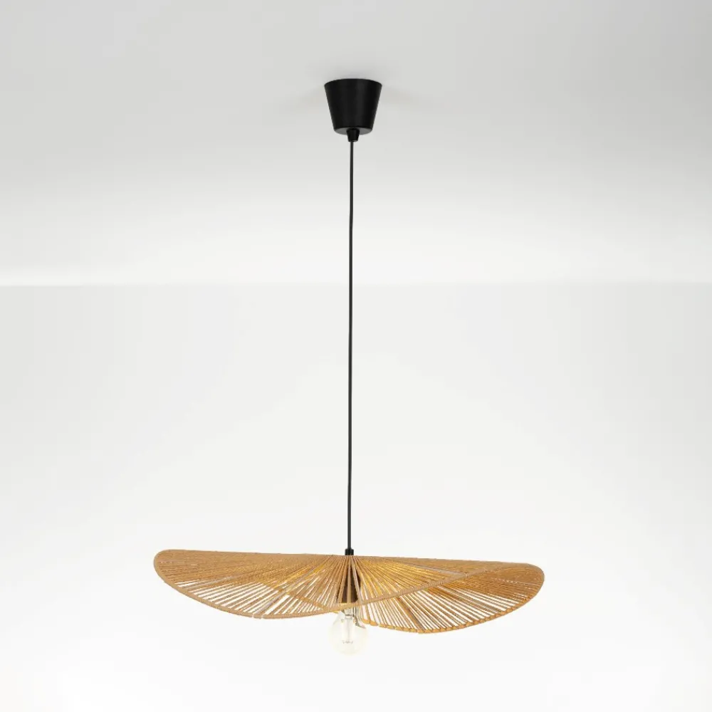 Lampadari Cucina-Selezionato da Mazzolaluce Lampadario per tavolo da cucina in rattan e corda di carta