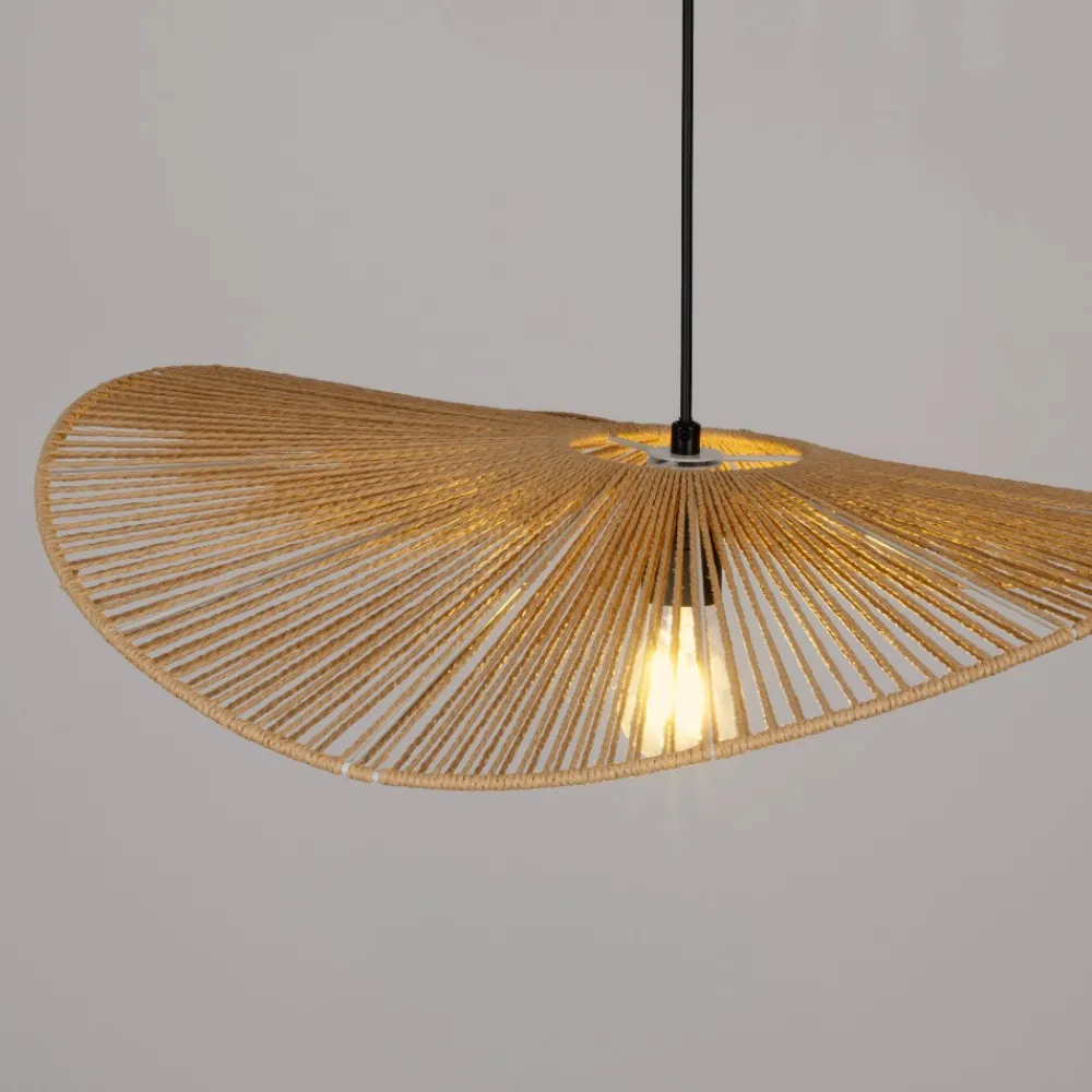 Lampadari Cucina-Selezionato da Mazzolaluce Lampadario per tavolo da cucina in rattan e corda di carta