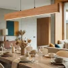 Lampadari Cucina-Selezionato da Mazzolaluce Lampadario per tavolo da cucina barra di legno 150cm