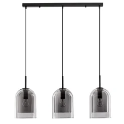 Lampadari Cucina-Selezionato da Mazzolaluce Lampadario per tavolo da cucina 3 vetri fume pendenti
