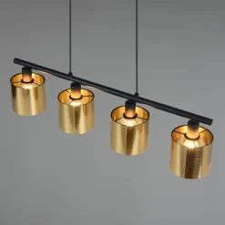 Lampadari Cucina-Selezionato da Mazzolaluce Lampadario per tavolo da cucina oro 4 diffusore in vetro