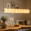 Lampadari Moderni-Selezionato da Mazzolaluce Lampadario per tavolo da pranzo contemporaneo vetro metallo oro led cct