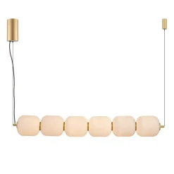 Lampadari Moderni-Selezionato da Mazzolaluce Lampadario per tavolo da pranzo contemporaneo vetro metallo oro led cct