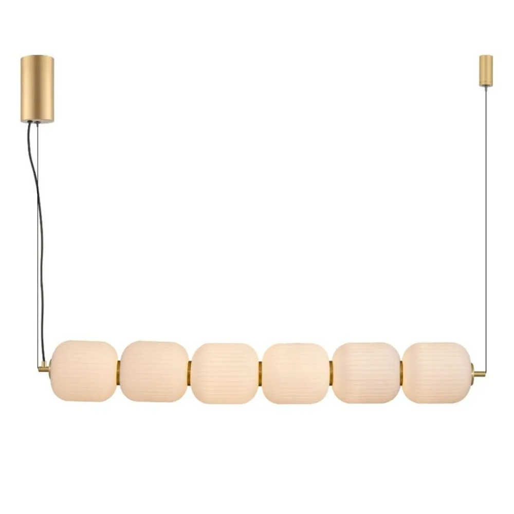 Lampadari Moderni-Selezionato da Mazzolaluce Lampadario per tavolo da pranzo contemporaneo vetro metallo oro led cct