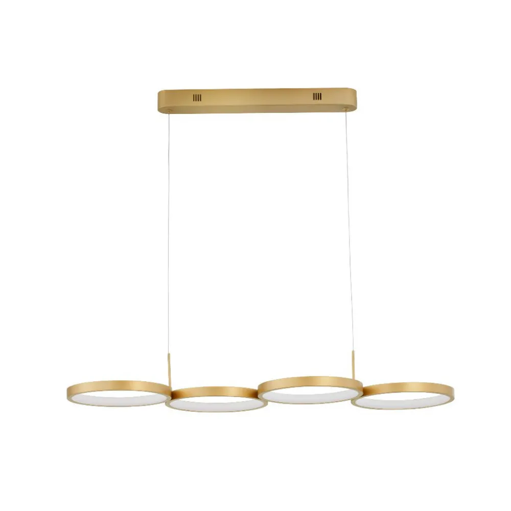 Lampadari Moderni-Selezionato da Mazzolaluce Lampadario per tavolo da pranzo anelli oro led 3000k design