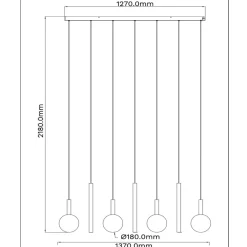 Lampadari Moderni-Selezionato da Mazzolaluce Lampadario per tavolo da pranzo rame led cct 7 luci