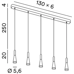 Lampadari Moderni-Perenz Illuminazione Lampadario per tavolo da pranzo perenz cone bianco led 3000k