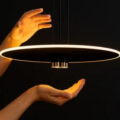 Lampadari Moderni-Perenz Illuminazione Lampadario per tavolo da pranzo perenz stream nero oro led 50w 3000k