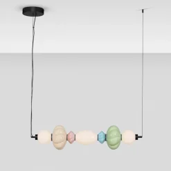 Lampadari Moderni-Selezionato da Mazzolaluce Lampadario per tavolo da pranzo ceramica multicolor vetro led 3000k