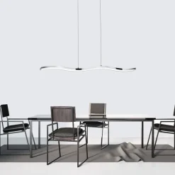 Lampadari Moderni-Selezionato da Mazzolaluce Lampadario per tavolo da pranzo cromato led 42w 3000k