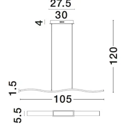 Lampadari Moderni-Selezionato da Mazzolaluce Lampadario per tavolo da pranzo cromato led 42w 3000k