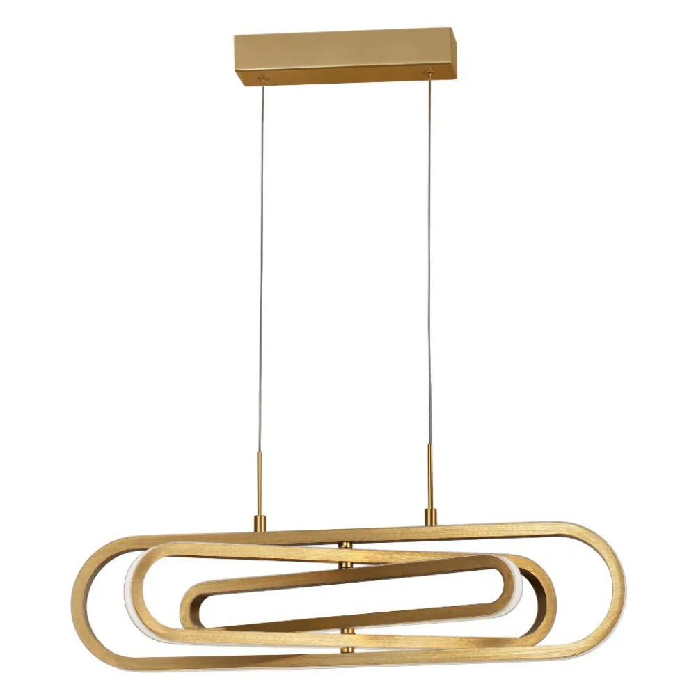 Lampadari Moderni-Selezionato da Mazzolaluce Lampadario per tavolo da pranzo moderno oro orientabile led 3000k