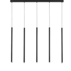 Lampadari Moderni-Selezionato da Mazzolaluce Lampadario per tavolo da pranzo 5 luci clindri neri led 3000k
