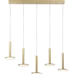 Lampadari Moderni-Selezionato da Mazzolaluce Lampadario per tavolo da pranzo binario ottone led 3000k